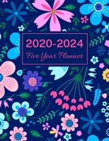 2020-2024 Five Year Planner: Navy Floral, 60 Months Calendar, 5 Year Monthly Appointment Notebook, Agenda Schedule Organizer Logbook With Holidays and Inspirational Quotes 1708846816 Book Cover