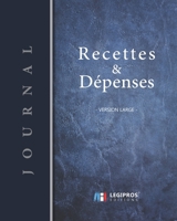 Journal Recettes - Dépenses: Registre auto entrepreneur, livre de compte auto entrepreneur, chronologique | Conforme aux obligations comptables | 101 ... bandeau vertical bleu gauche (French Edition) 1674145292 Book Cover