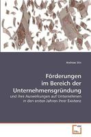 Förderungen im Bereich der Unternehmensgründung 3639244257 Book Cover