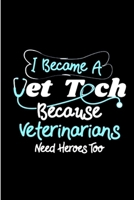 I become A vet tech because veterinarians need heroes too: Vet Nurse Notebook journal Diary Cute funny blank lined notebook Gift for women dog lover cat owners vet degree student employee office staff 1706169973 Book Cover