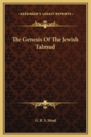 The Genesis Of The Jewish Talmud 1417988002 Book Cover