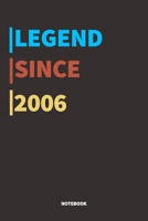 Legend Since 2006 Notebook: Lined Notebook / Journal Gift, 120 Pages, 6x9, Soft Cover, Matte Finish 1677434600 Book Cover