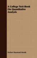 A College Text-book on Quantitative Analysis 1022106910 Book Cover