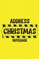 Address Christmas Notebook: Yellow & Black 6" x 9" Christmas Address Notebook 100 Pages Journal Diary 1672524741 Book Cover