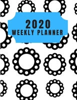 2020 Weekly planner: January 1, 2020 - December 31, 2020 calendar white black disks blue Cover 1671296826 Book Cover