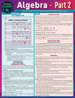 Algebra Part 2: A Quickstudy Laminated Reference Guide 1423251113 Book Cover