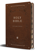 KJV Holy Bible, Giant Print Large format, Brown Premium Imitation Leather with R ibbon Marker, Red Letter, and Thumb Index B0CRYTDR3H Book Cover