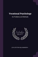 Vocational Psychology: Its Problems and Methods 1468027174 Book Cover