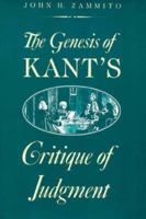 The Genesis of Kant's Critique of Judgment 0226978559 Book Cover