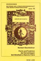 Form Und Funktion Der Verseinlagen Bei Abraham a Sancta Clara 382048566X Book Cover