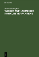 Wiederaufnahme des Konkursverfahrens 3112661117 Book Cover