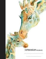 Composition Notebook, 8.5 x 11, 110 pages: Watercolor Giraffee : 1977720269 Book Cover