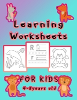 learning worksheets for kids "4-8 years old: Mazes, Word Search, Coloring, Picture Puzzles, and More! B08SH89SZW Book Cover