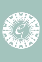 G: Initial G Monogram Notebook Journal Gift Pale blue Butterfly Circle design 1673349919 Book Cover