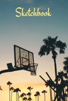 Basketball Sunset Sketchbook: Slam Dunk Palm Tree Sketchpad: 6 x 9 in, 120 pages with border. Drawing Pad for basket ball sport lovers (kids, boys, children) 1692787535 Book Cover