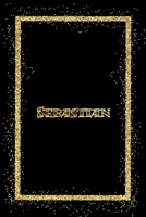 Sebastian: Name Sebastian Monogram Notebook - 120 Pages - Size 6x9, Soft Cover, Matte Finish- Gold Confetti Glitter Monogram Blank Lined Note Book, Writing Pad, Journal or Diary Kids, Girls Men & Wome 1660334942 Book Cover