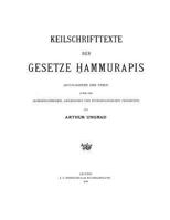 Keilschrifttexte der Gesetze Hammurapis 1534975616 Book Cover