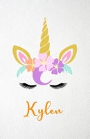 Kylen A5 Lined Notebook 110 Pages: Funny Blank Journal For Lovely Magical Unicorn Face Dream Family First Name Middle Last Surname. Unique Student Teacher Scrapbook/ Composition Great For Home School  1706322186 Book Cover