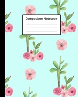 Composition Notebook : Cute Sky Blue Colour Watercolor Cactus Pattern Cover, 110 Pages 7.5"x9.25" College Wide Ruled Paper Notebook Journal, Blank ... Home School College for Writing Note taking. 1675304866 Book Cover