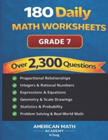 180 Daily Math Worksheets: Grade 7 B0GV4HMS93 Book Cover