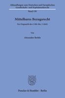 Mittelbares Bezugsrecht: Zur Dogmatik Des 186 Abs. 5 Aktg 3428158628 Book Cover
