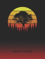 Monthly Planner: Tree | 2 Year Planning for Jan 2020 to Dec 2021 | Retro Vintage Sunset Cover | January 20 - December 21 | Planning Organizer Writing ... | Plan Days, Set Goals & Get Stuff Done 1692654683 Book Cover