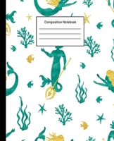 Composition Notebook: Mermaid Wide Ruled Blank Lined Cute Notebooks for Girls Teens Kids School Writing Notes Journal -100 Pages - 7.5 x 9.25'' -Wide Ruled School Composition Books 1702178846 Book Cover