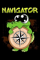 Navigator: Cute & Funny Navigator Pun Alligator Holding Compass Blank Composition Notebook for Journaling & Writing (120 Lined Pages, 6" x 9") 1710524731 Book Cover