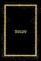 Riley: Name Riley Monogram Notebook - 120 Pages - Size 6x9, Soft Cover, Matte Finish- Gold Confetti Glitter Monogram Blank Lined Note Book, Writing Pad, Journal or Diary Kids, Girls Men & Women 1660347599 Book Cover