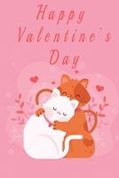 Happy valentine's day: Funny Notebook with Blank Lined Pages For cats Lover. 1661490204 Book Cover