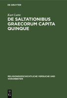 De saltationibus Graecorum capita quinque 3111015440 Book Cover