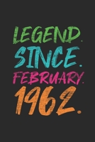 Legend Since February 1962: Birthday Gift and Anniversary Gift for Wife Women And Men - Graph Paper Journal (6" X 9" - 120 Pages/ 5 Squares per inch) B083XX4J8D Book Cover