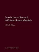 Introduction to Research in Chinese Source Materials (Far Eastern Publications Series) 0300114176 Book Cover