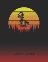 Monthly Planner: Dragon Tattoo | 2 Year Planning for Jan 2020 to Dec 2021 | Retro Vintage Sunset Cover | January 20 - December 21 | Planning Organizer ... | Plan Days, Set Goals & Get Stuff Done 1692636898 Book Cover
