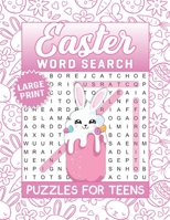 Large Print Easter Word Search Puzzles For Teens: 90 Easter Vibes Word Search Puzzle Books For All Ages Makes a Great Gift. B09T8Q8FD3 Book Cover