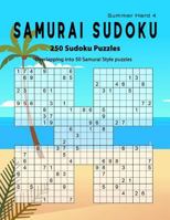 Samurai Sudoku: Summer 250 Puzzle Book, Overlapping into 50 Samurai Style Puzzles, Hard Sudoku Volume 4 1985149060 Book Cover