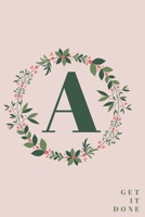 Monogram Initial Letter A Notebook with Rose Pink Floral Journal for Women, Girls Birthday Gift and School: Lined Notebook / Journal Gift, 120 Pages, 6x9, Soft Cover, Matte Finish 1677085282 Book Cover