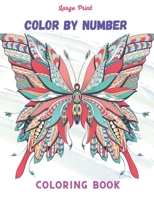 Large Print Color By Number Coloring Book: Easy Large Print Color By Number Coloring Book With Flowers, Gardens, Landscapes, Animals, Butterflies And ... By Number Coloring Book For Kids And Adults) B08Z4CNV95 Book Cover