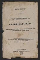 A Brief Sketch of the First Settlement of Deerfield, Mass.: Together with a Few of the Events Which Took Place There in Early Times. 1098570502 Book Cover