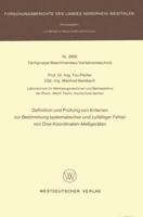 Definition Und Prufung Von Kriterien Zur Bestimmung Systematischer Und Zufalliger Fehler Von Drei-Koordinaten-Messgeraten 3531028561 Book Cover