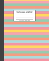 Composition Notebook: 7.5x9.25, Wide Ruled Colorful Horizontal Stripes 1676893024 Book Cover