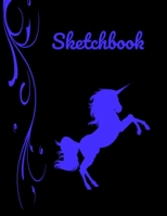 Sketchbook: Cute Unicorn Sketchbook for Kids and Adults with 110 pages of 8.5 x 11" Blank White Paper for Drawing, Doodling or Learning to Draw 1711016004 Book Cover