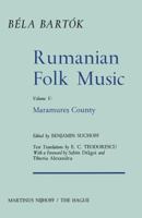 Rumanian Folk Music: Maramure County 9401016887 Book Cover