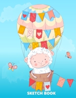 Sketch Book: 8.5" x 11" Blank Sketch Book for Kids. Lamb and Balloon Cover. 1676102310 Book Cover