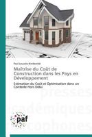 Maa(r)Trise Du Coat de Construction Dans Les Pays En Da(c)Veloppement 3838140230 Book Cover