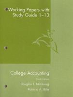 College Accounting Working Papers With Study Guide 1-13 9th Edition 0618824197 Book Cover